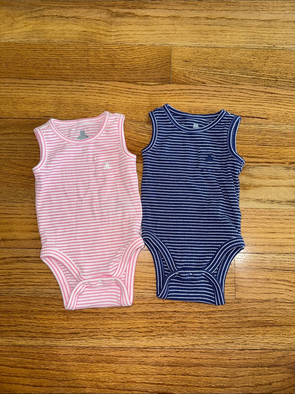 BG twin set- Striped Gap Sleeveless Baby One-Piece Bodysuit - 3-6M